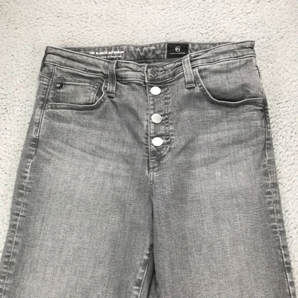 AG Jeans‎ Size 29 The Isabelle Button Up Hi-Rise Straight Crop Gray Denim - Picture 13 of 14